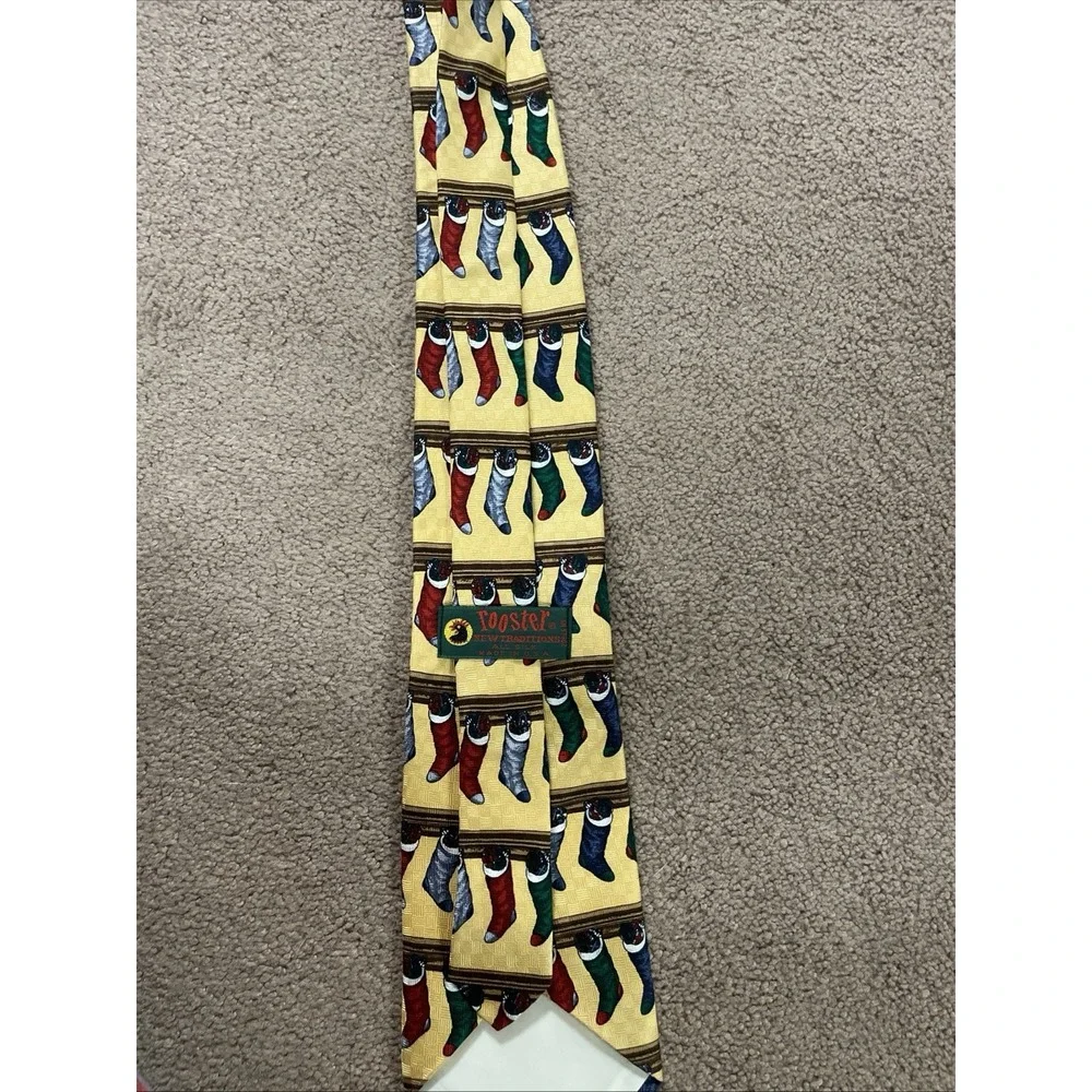 Vintage Rooster Brand Men's Silk Necktie Made USA 58
